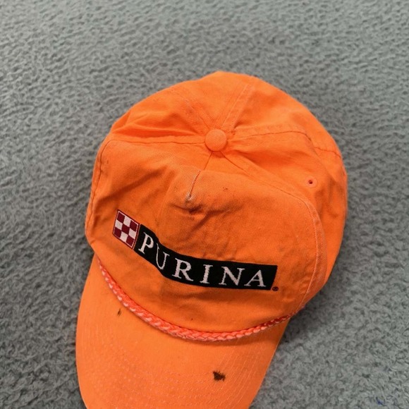 Purina Dog Food Hat Cap Mens One Size Strapback Distressed Dog Patch Rope - Picture 2 of 10